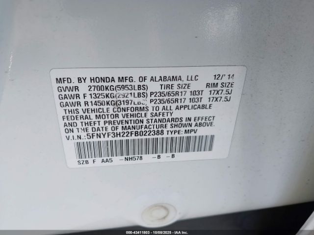 Honda Pilot Lx Image 7