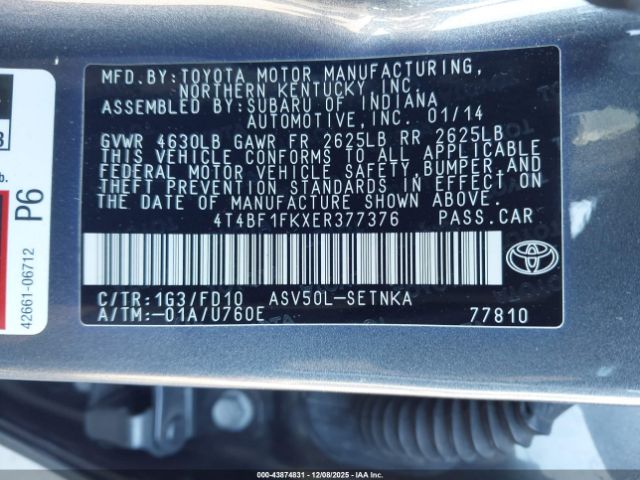 Toyota Camry Le Image 8