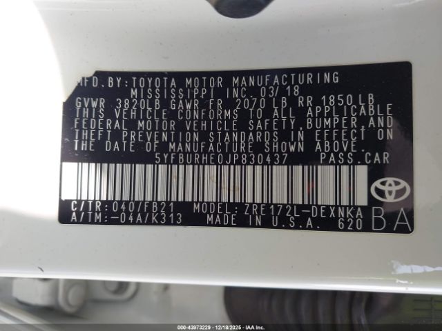 Toyota Corolla Le Image 14