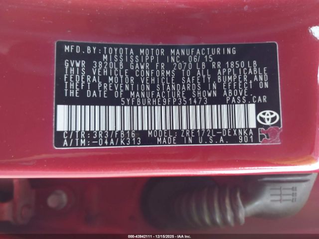 Toyota Corolla Le Image 13